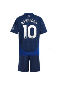 Fotbalové Dres Manchester United Marcus Rashford #10 Dětské Venkovní Oblečení 2024-25 Krátký Rukáv (+ trenýrky)